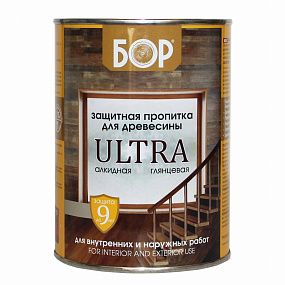 !Защитная пропитка для древесины БОР ULTRA глянц., база С
