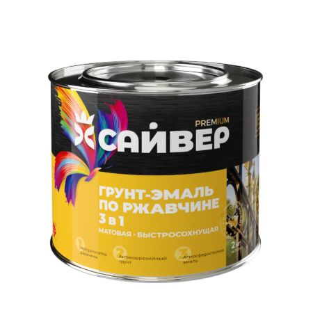 Грунт-эмаль 3 в 1по ржав. желтая RAL 1002 б/сох. (1 час) (Сайвер) матов.