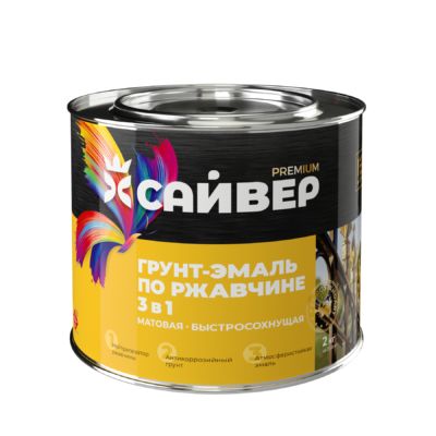 Грунт-эмаль 3 в 1по ржав. зеленая б/сох.(1 час) (Сайвер) матов.
