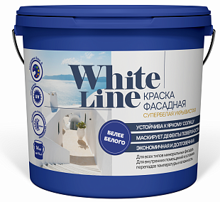 !Краска фасадная  ВД White Line  База С (Квил) (4,5 л/5,6 кг)
